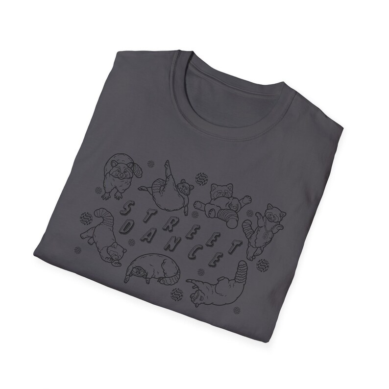 Street Dance Raccoons T-Shirt Retro 80s Style Fun Graphic Tee Casual Wear Animal Lover Gift image 5