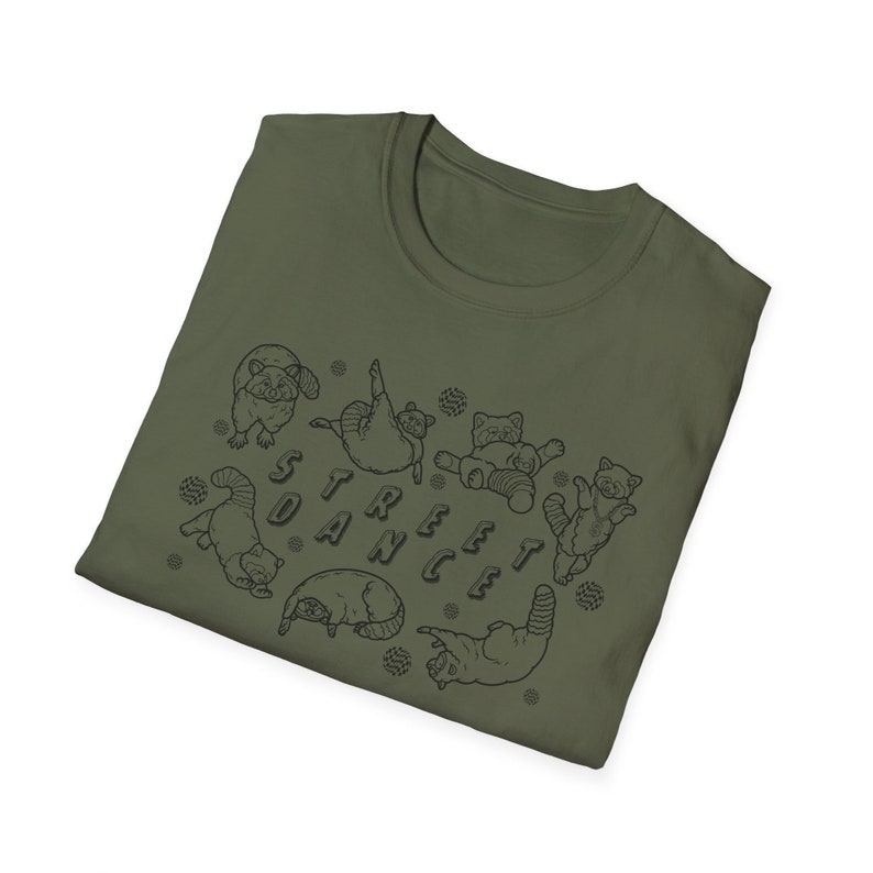 Street Dance Raccoons T-Shirt Retro 80s Style Fun Graphic Tee Casual Wear Animal Lover Gift image 6