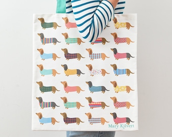 Dashing Dachshund Bag in Cotton Canvas