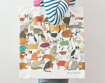 Crafty Cats Bag in Cotton Canvas