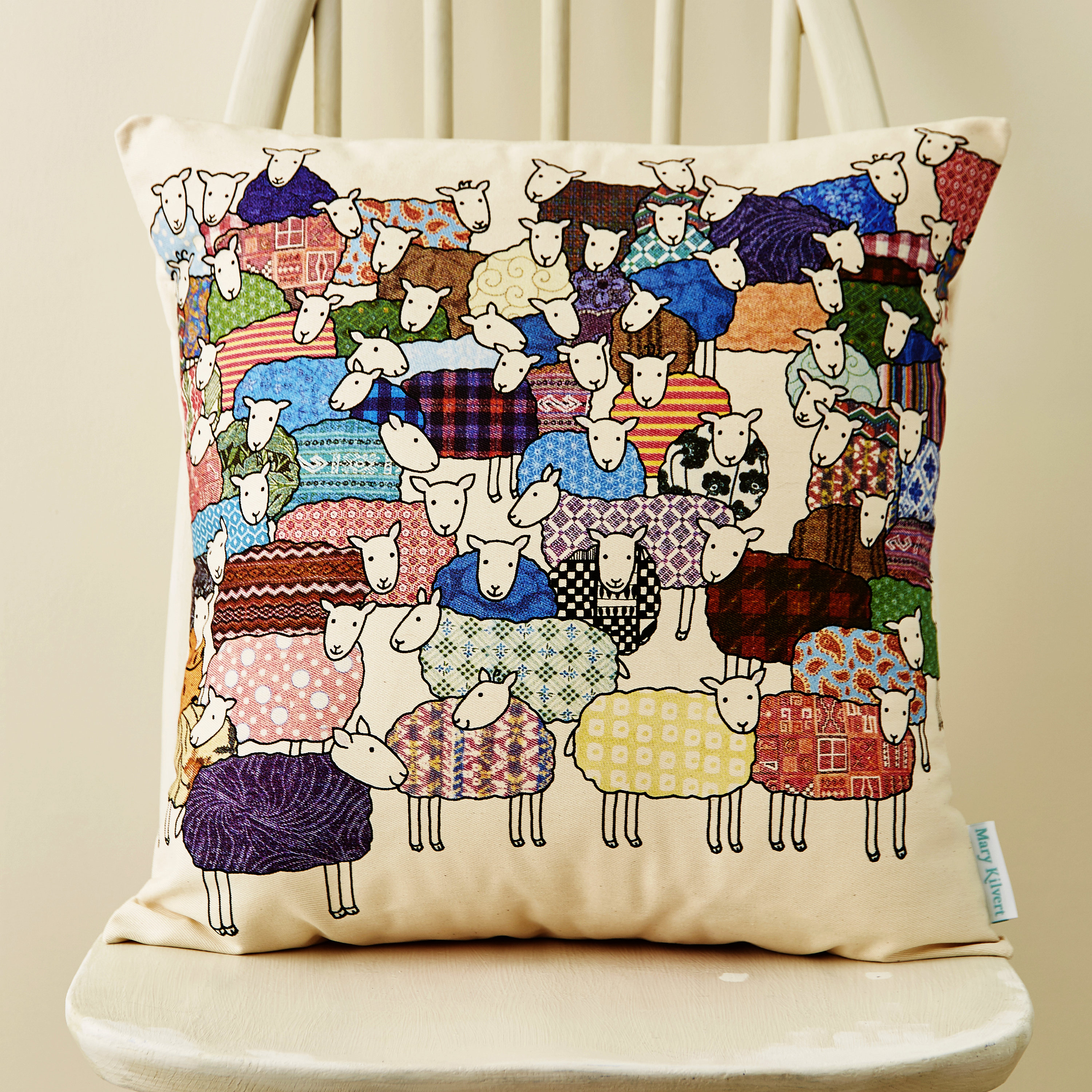 Colourful Sheep Cushion Large Etsy