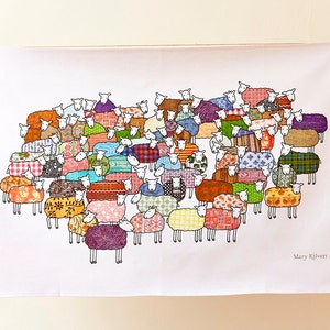 Colourful Sheep Tea Towel image 3