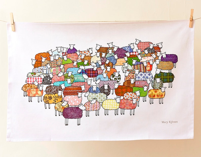 Colourful Sheep Tea Towel image 3