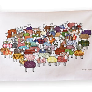 Colourful Sheep Tea Towel image 2