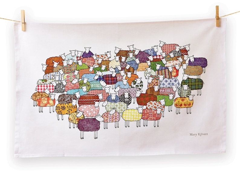 Colourful Sheep Tea Towel image 2