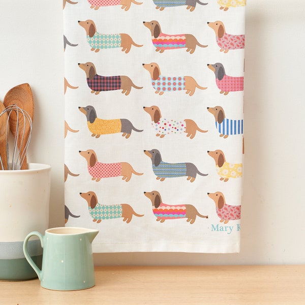 Dashing Dachshund Tea Towel