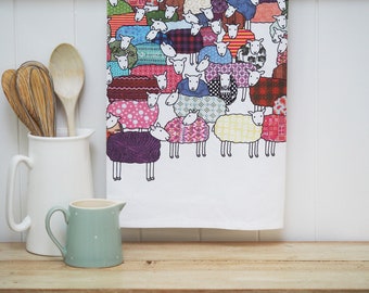 Colourful Sheep Tea Towel