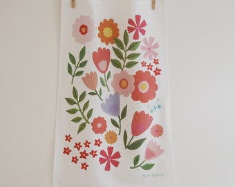 Summer Flowers Tea Towel