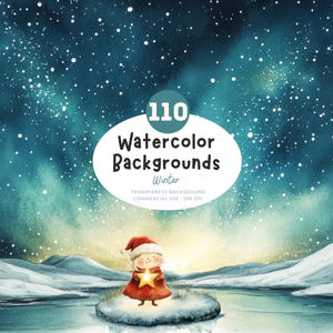 110 Winter Aquarell Hintergründe, PNG, Weihnachten Clipart, abstrakte Spritzer, transparenter Hintergrund, digitaler Download, kommerzielle Nutzung