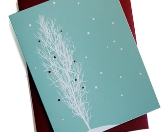 Snowfall Tree - Holiday Christmas Winter Card Set