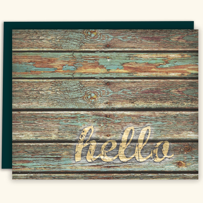 Set of 8 Hello - Rustic, Reclaimed Wood, Weathered Paint in Aqua With ...