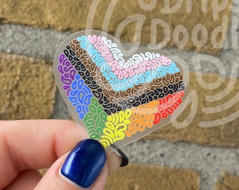Intersex Progress Pride Flag Sticker, Transparent LGBTQ Sticker