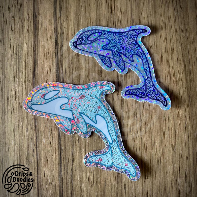 Killer Whale / Orca Glitter Sticker - Etsy