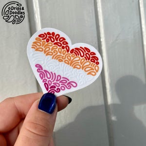 Adesivo de bandeira do orgulho lésbico, adesivo lésbico sutil, adesivo de orgulho lésbico LGBTQ+, adesivo de orgulho queer