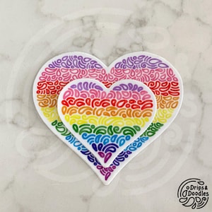 Adesivo de bandeira do orgulho do arco-íris, adesivo de orgulho sutil, adesivo de bandeira do orgulho de Gilbert Baker, adesivos de design de rabiscos, adesivo de orgulho gay