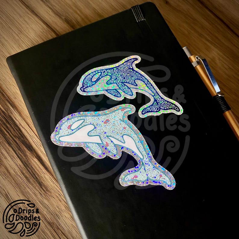 Killer Whale / Orca Glitter Sticker - Etsy