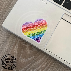 Pegatina con la bandera del orgullo arcoíris: regalo LGBTQ sutil: bonita pegatina queer: bandera arcoíris de Gilbert Baker