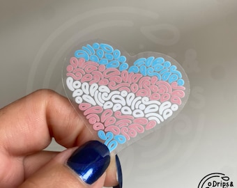 Transgender Pride Heart Sticker: Subtle LGBTQ Love Accessory