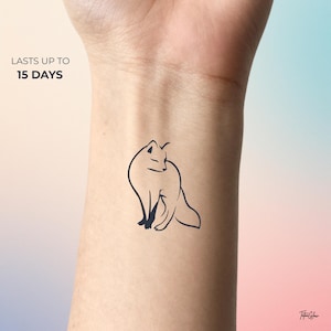 Fox Temporary Tattoo | Minimalist Fox Tattoo | Cute Animal Tattoo | Aesthetic Tiny Tattoo | Waterproof Fake Tattoo | Gift Idea