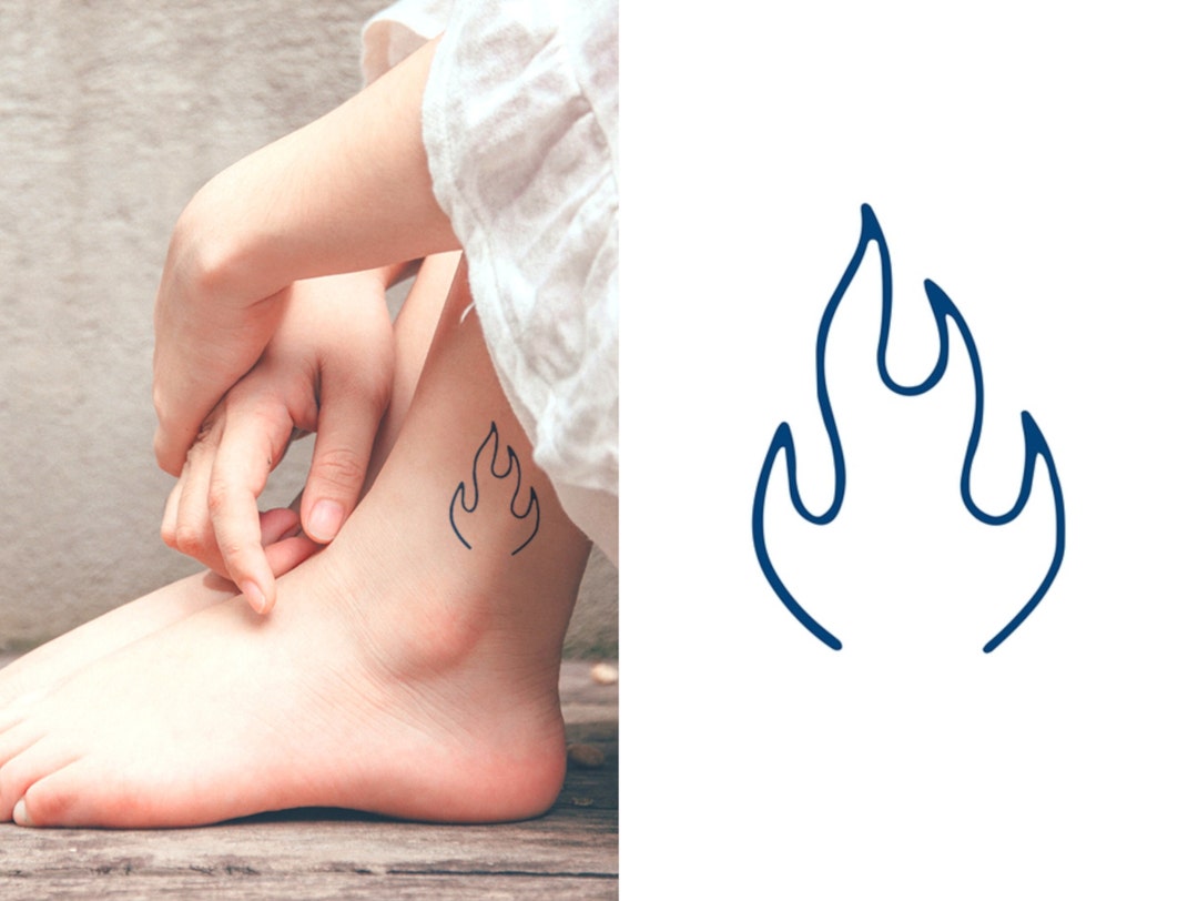 Realistic Temporary Tattoo | Minimalist Fire Flame Butterfly Tattoo ...