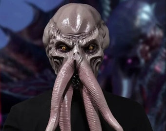 Baldur's Gate 3 Illithid Mind Flayer Squiddy Maske Cosplay Octopus Monster Latex Helm