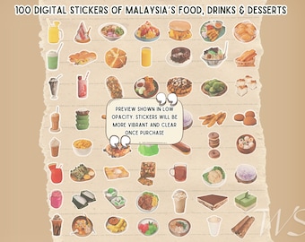 100 pegatinas digitales especiales de Malasia, pegatinas del planificador diario, pegatinas para iPad, pegatinas Goodnotes, pegatinas del planificador digital, PNG