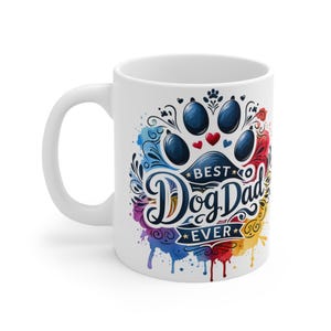 Bester Hund Papa aller Zeiten Kaffeetasse, Geschenk für Hundeliebhaber, Vatertagsgeschenk, Hund Papa Becher, Haustierbesitzer, Hund Papa Geschenk