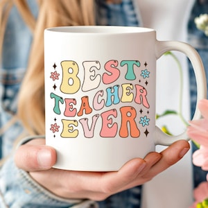 Best Teacher Ever Two-Tone Coffee Mugs, 11oz Thank you teacher mug, Teacher Gift, Coffee Cup , World Teacher Day, Teacher Appreciation,