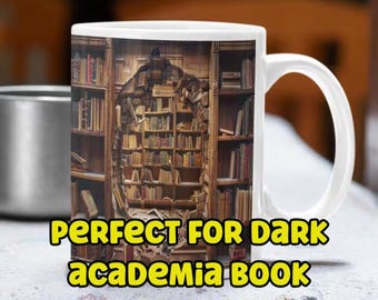 Secret Bookshelf Mug – Dark Academia Book Lover Gift