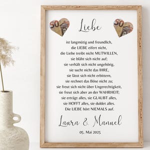 Personalisiertes Geldgeschenk zur Hochzeit Geschenk Brautpaar personalisiertes Hochzeitsgeschenk Geld Geschenk für Hochzeit Geld Brautpaar