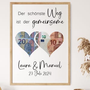 Personalisiertes Geldgeschenk zur Hochzeit Geschenk Brautpaar personalisiertes Hochzeitsgeschenk Geld Geschenk für Hochzeit Geld Brautpaar