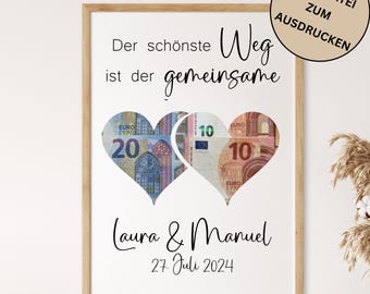 Regalos de dinero personalizados para bodas, regalos en efectivo, regalos de boda personalizados, regalos de boda digitales