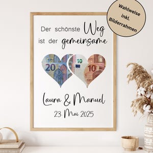Personalisiertes Geldgeschenk zur Hochzeit Geschenk Brautpaar personalisiertes Hochzeitsgeschenk Geld Geschenk für Hochzeit Geld Brautpaar