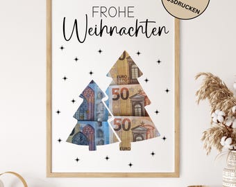 Christmas gift money, wish fulfiller money gift, Christmas gift idea money, last minute Christmas card money PDF