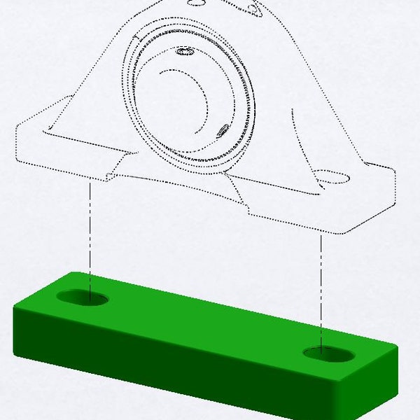 Spacers for pillow block bearings | 3D print file library | 300+ STL file set | For US/metric bearing sizes 0.75in - 2in & 20mm - 50mm