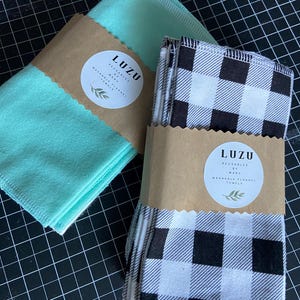 Toalha de cozinha reutilizável sem papel, presente, pano de flanela de algodão macio lavável, toalha de papel, lenços laváveis, pano de pó preto e branco, pano lavável