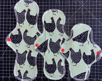 Bamboo Cloth Postpartum Menstrual Washable Period Pad Reusable Chicken Sanitary Period Pad Cloth Medium Absorbency Eco-Friendly Pad Wrapper