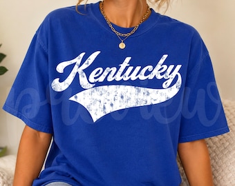 Immagine PNG con scritta "Kentucky" in stile vintage, grafica retrò in stile college (download digitale)