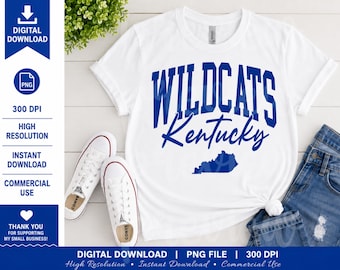 Design PNG per i tifosi dei Kentucky Wildcats (download digitale)