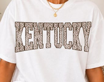 Design PNG Kentucky Leopard Varsity (Download digitale) – Grafica a sublimazione con stampa leopardata