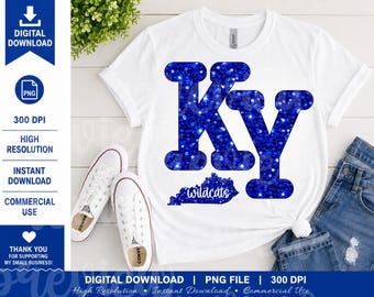 Immagine PNG dei Kentucky Wildcats, design per la maglietta da gioco (download digitale)