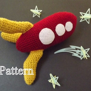 PDF Pattern Retro Rocketship Crochet imagem 1