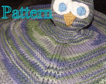 PDF Pattern Knit Owl Blanket Buddy