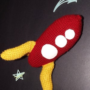 PDF Pattern Retro Rocketship Crochet imagem 4