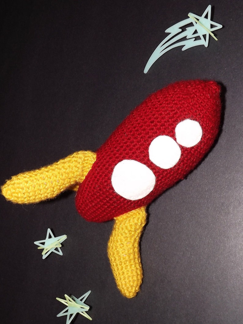 PDF Pattern Retro Rocketship Crochet imagem 4