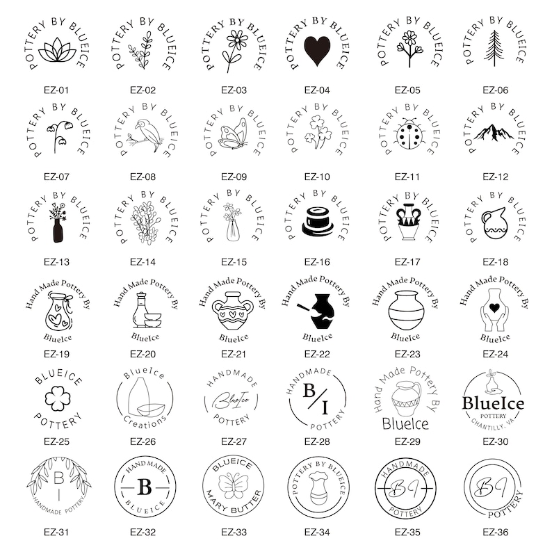 Custom Makers Stamp, Pottery Stamp, Custom Logo Stamp, Initial Stamp