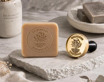 Custom Brass Soap Stamp, Personalized Logo Stamp For Handmade Soap, Custom Branding Stamp, Small Business Logo Stamp, Gift For Her