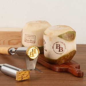 Custom Coconut Brand Iron, Coconut Branding Iron Custom, Custom Coconut Stamp, Custom Wood Branding Iron For Woodworkers, Leather Stamp.