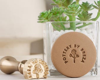 Custom Ceramic Stamps, Polymer Clay Stamp, Custom 12 Mm Thick Brass Pottery Stamp, Father's Day Gifts For Pottery Makers, Gift For Her.