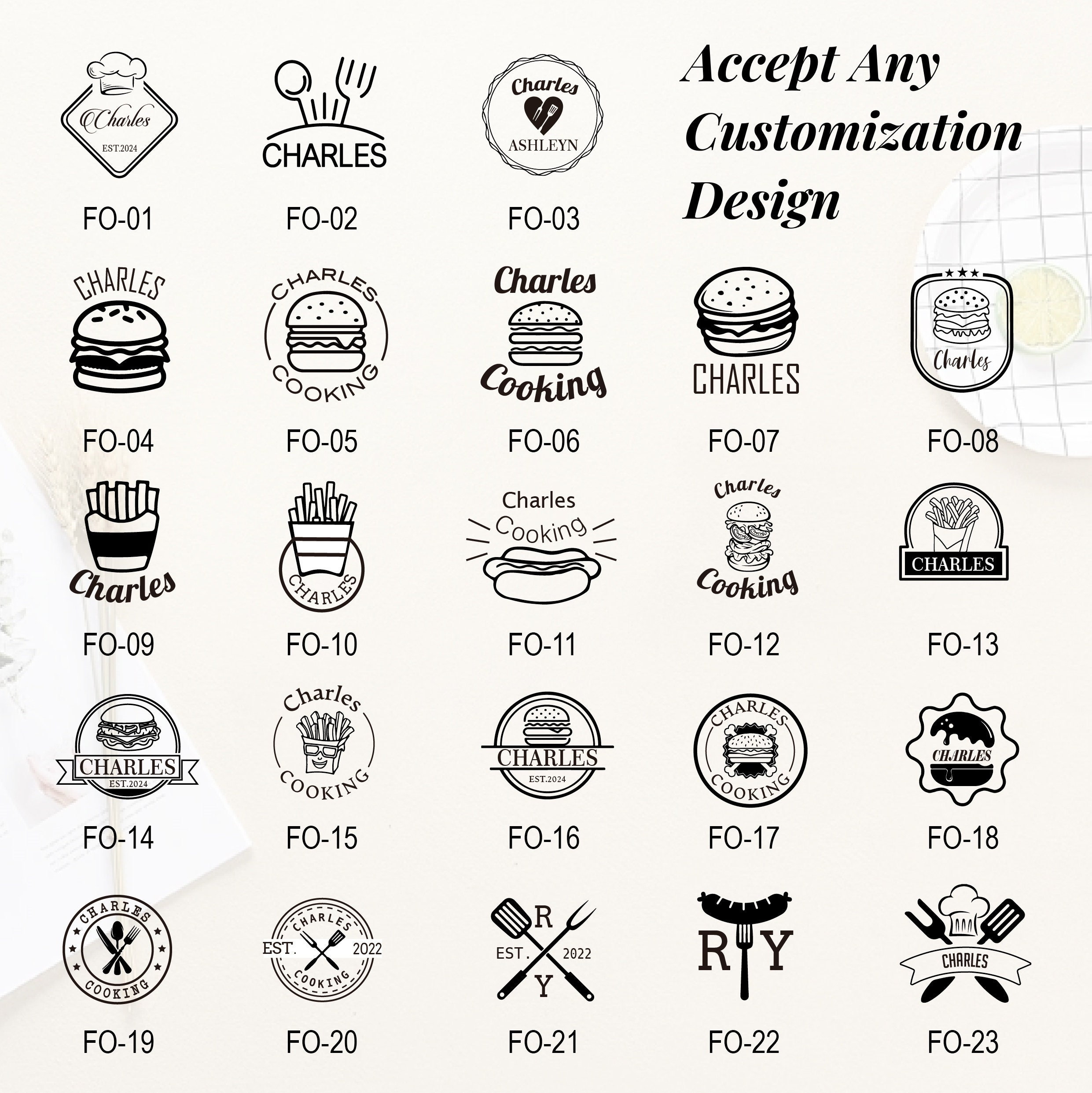 Ferro Da Branding Personalizzato 2.5x2.5cm - Per Legno, Pelle E Artigianato